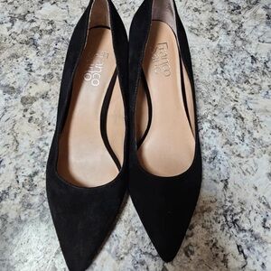 Franco Sarto Elegant Black Suede Loafers